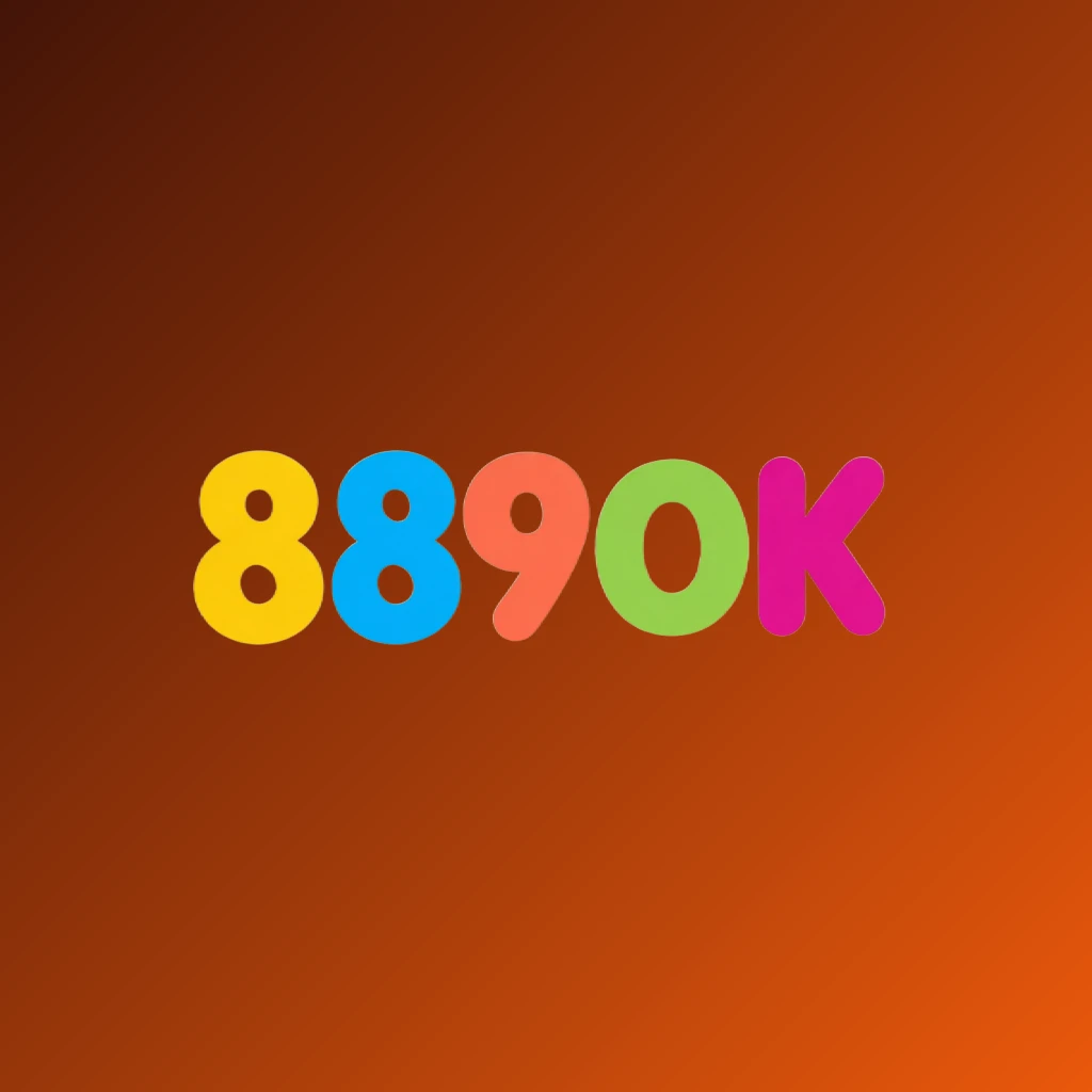 Bright and playful 889OK entertainment logo with rounded typography in joyful modern style, wide horizontal rectangular wordmark on transparent background for website header